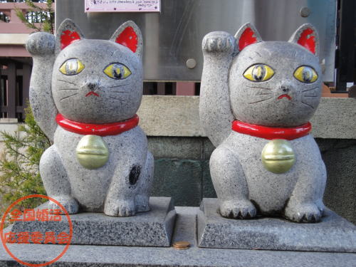 今戸神社　招き猫の石碑